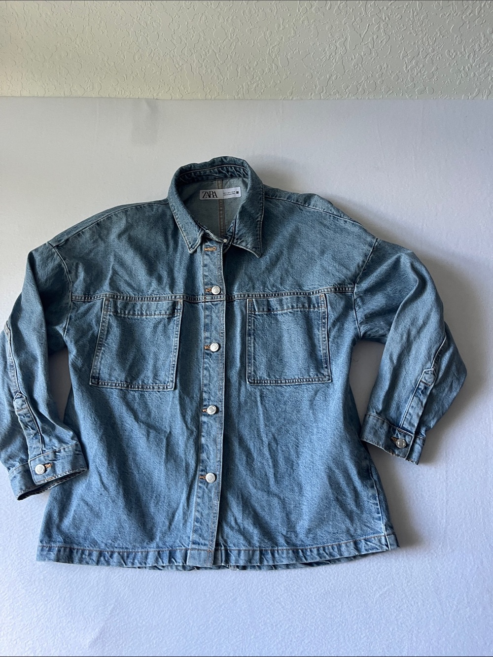 Zara Light Blue Oversized Denim Jacket